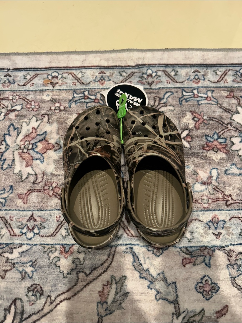 NWT Kids Camouflage Crocs - Olive Green